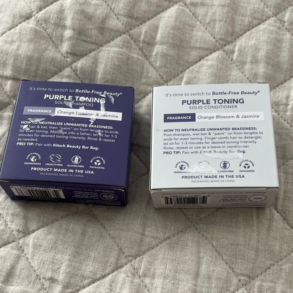 Kitsch Purple Toning Solid Shampoo & Conditioner Bundle New